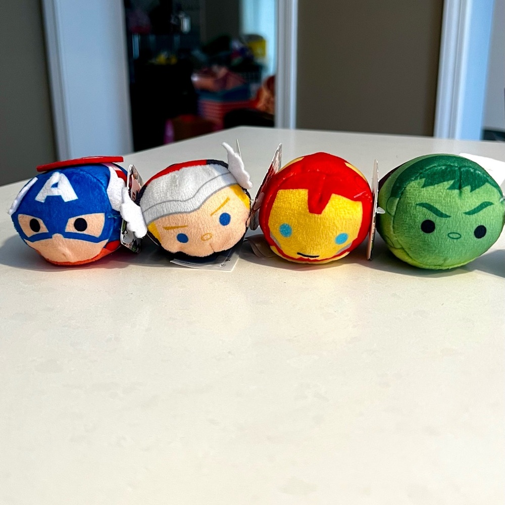 Marvel Superhero TSUM TSUM Plush Set - Captain America, Thor, Iron Man, Hulk